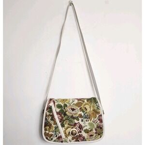 Vintage Mitzi Floral Tapestry Jacquard Carpet Bag Crossbody Purse Grannycore Y2K